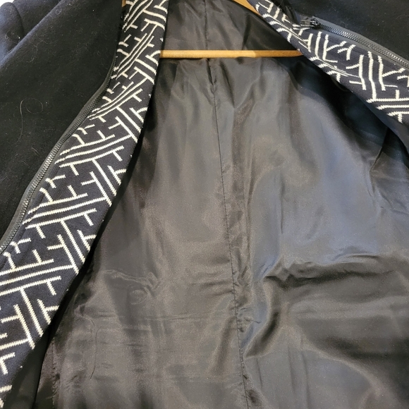 Mens Collection Navy 3/4 Lined Winter Pea Coat Detachable Scarf US med - Picture 2 of 9